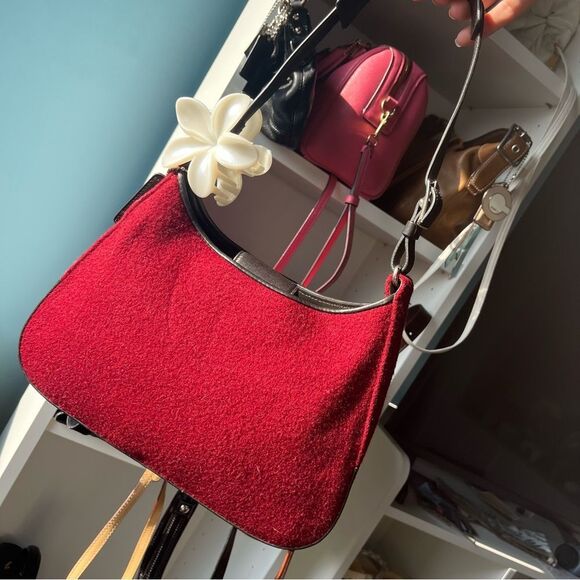 COACH Red Velvet Y2K Soho Hampton Hobo baguette Mini Bag 8142 Vintage - Picture 5 of 13